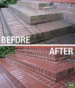 Before and after photos of brick steps