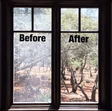 Before and after photo of windows